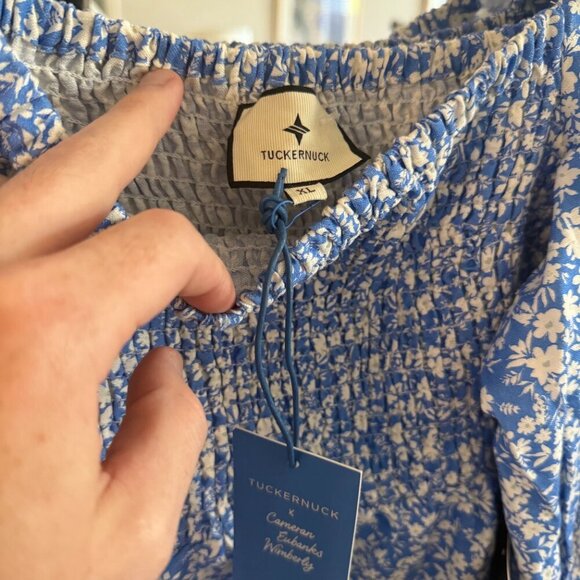 NEW Tuckernuck Annie Dress in Blooms on Broad Size XL Color Blue White - Picture 5 of 9